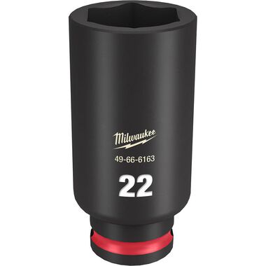 Milwaukee SHOCKWAVE Impact Duty Socket 3/8in Drive 22MM Deep 6 Point, large image number 0