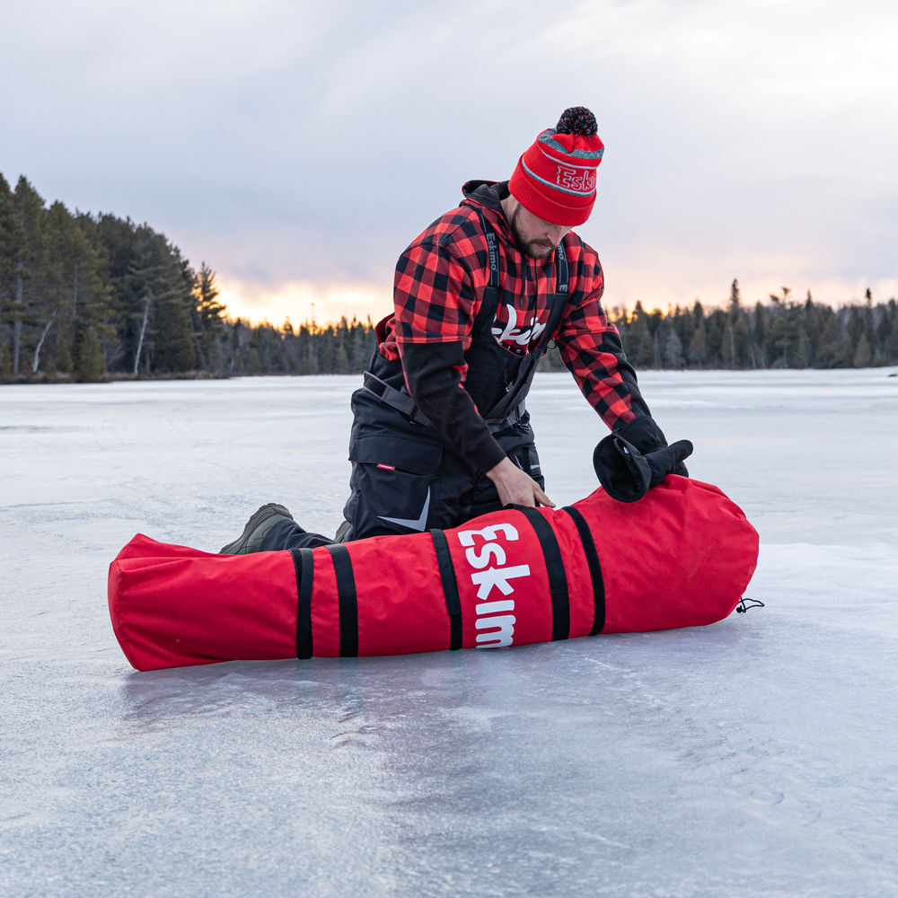 Eskimo QuickFish 3HD, Pop-Up Portable Shelter, No-Trip Door, Red/Black, Three Person, large image number 5