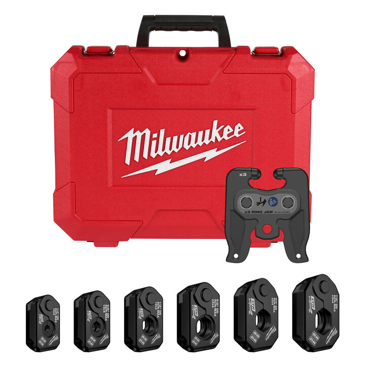 Milwaukee 1/4 Inch  7/8 Inch ZoomLock MAX and MaxiPro Pivoting Press Ring Kit for M18 FORCE LOGIC Press Tool