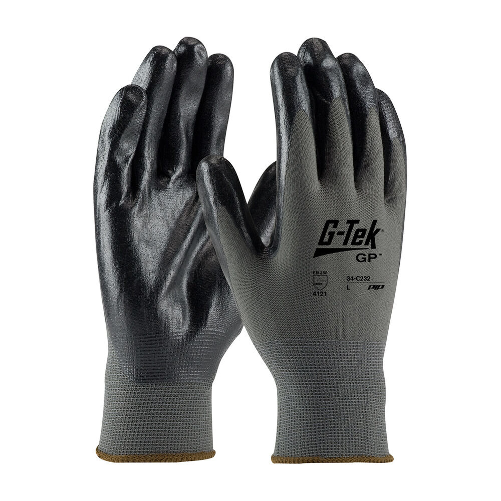 Protective Industrial Products G-Tek GP 13G Nylon Shell Econ Grade Black Nitrile Foam Grip Size XL 12 Pairs - 34-C232/XL