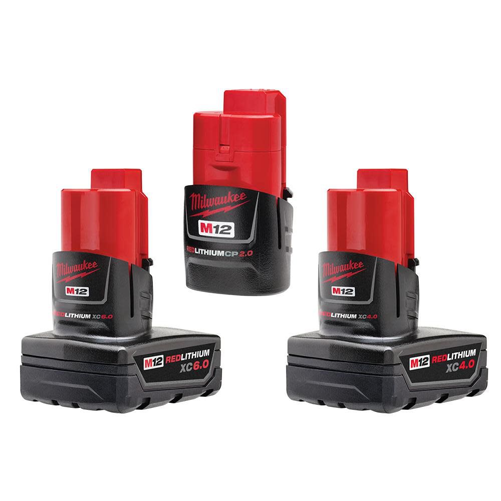 Milwaukee M12 REDLITHIUM 3pk Battery Kit 48 11 2463 Acme Tools