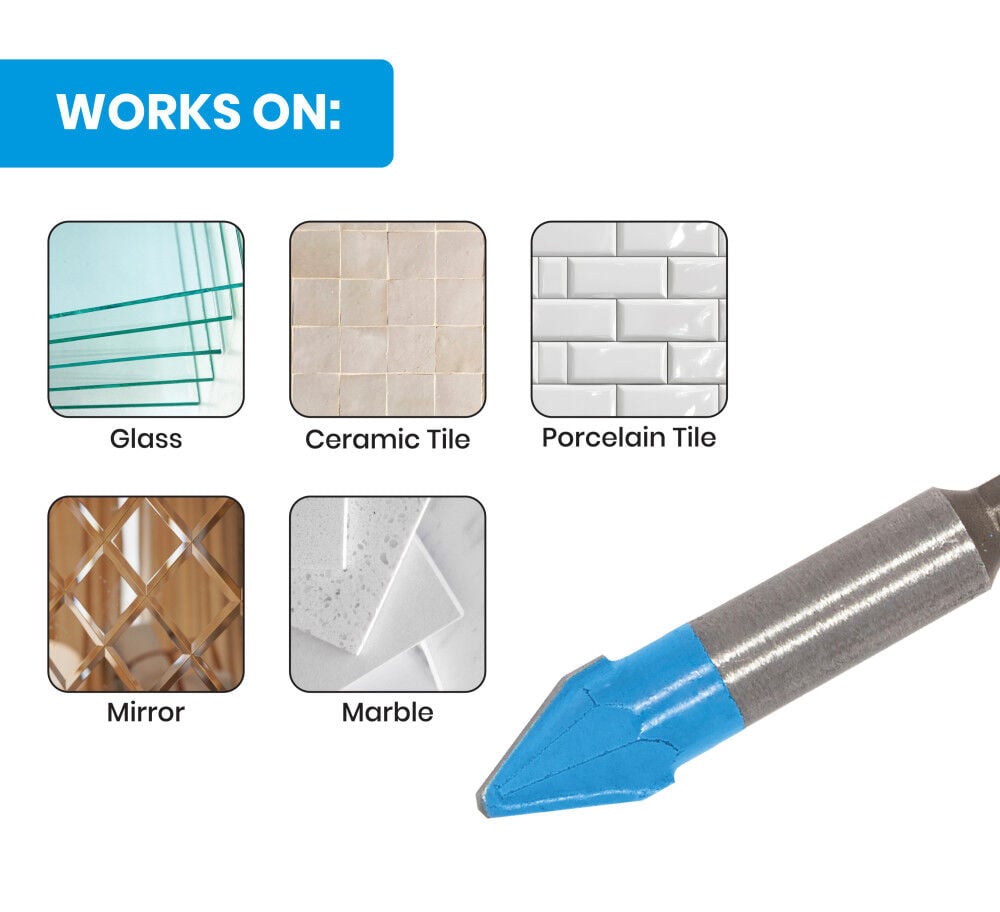 Spyder 1/2 Inch x 3.5 Inch Tile & Glass Drill Bit, Carbide-Tipped, large image number 5
