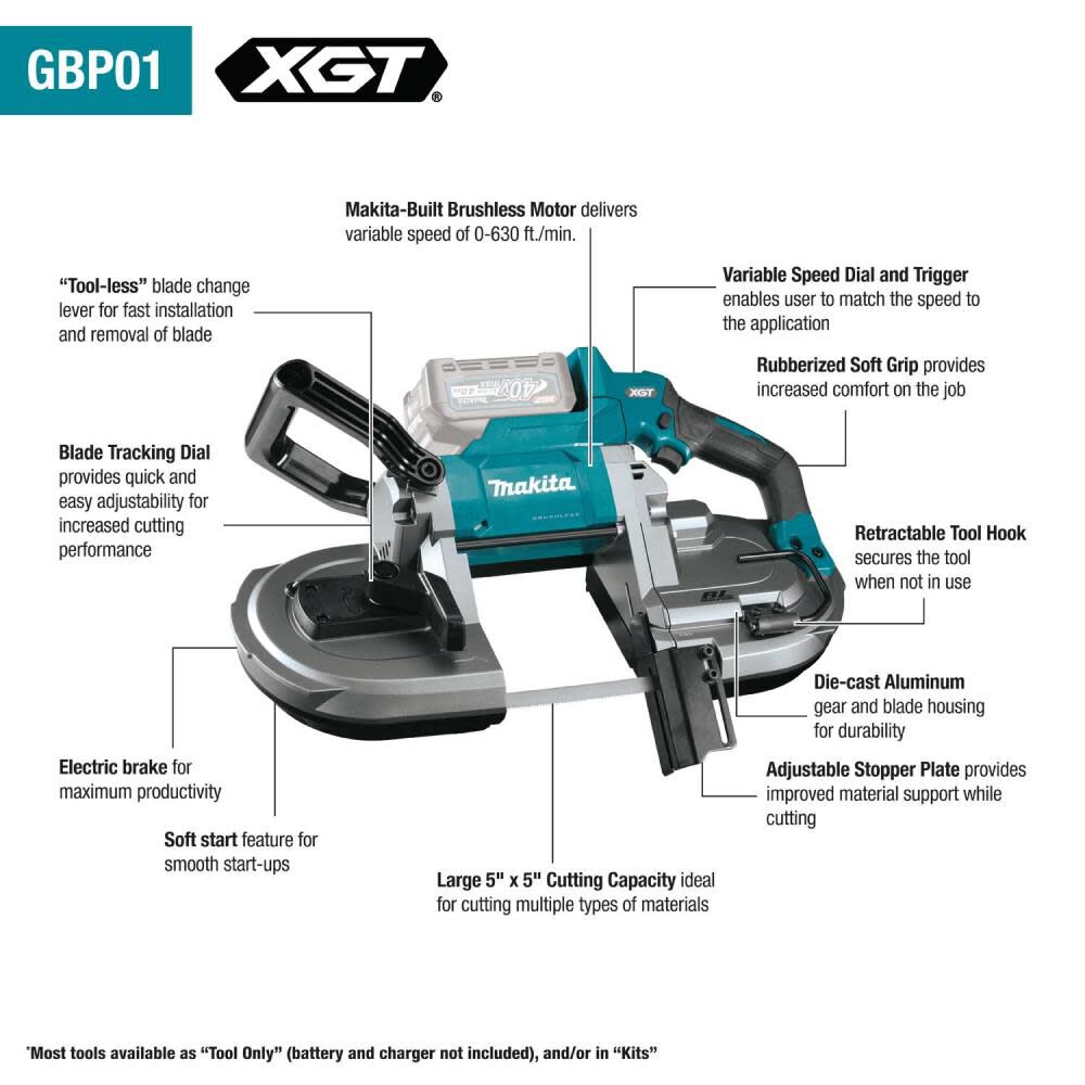 Makita 40V max XGT Deep Cut Portable Band Saw (Bare Tool