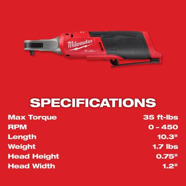 Milwaukee M12 FUEL 1/4inch High Speed Ratchet (Bare Tool), large image number 6