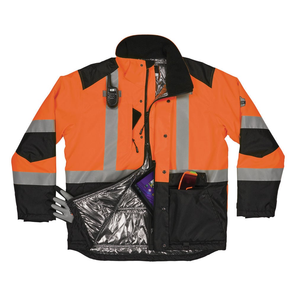 Ergodyne 8390 Orange Class 3 Hi-Vis Jacket with ampliFIRE Lining, large image number 14