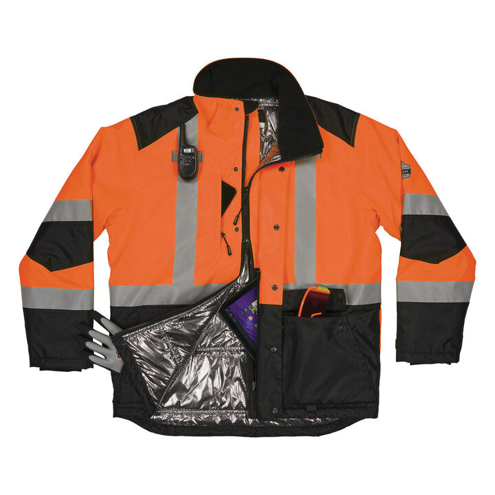 Ergodyne 8390 Orange Class 3 Hi-Vis Jacket with ampliFIRE Lining, large image number 13