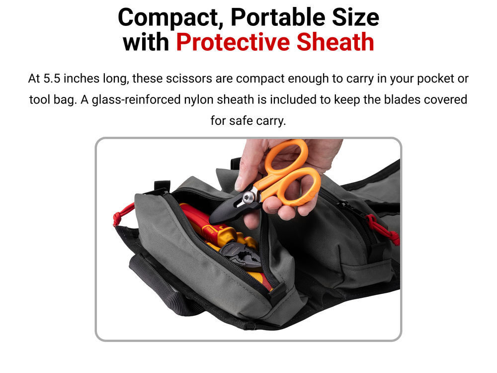 Tekton 5-1/2 Inch Compact Shop Scissors with Cutting Notch, large image number 4