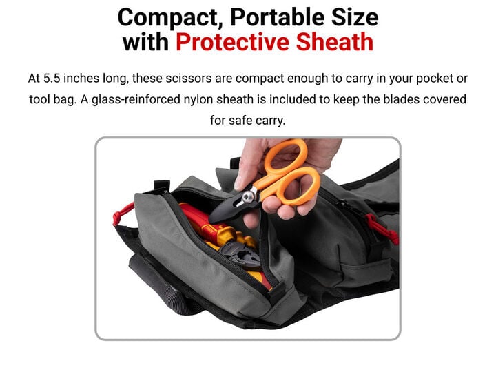 Tekton 5-1/2 Inch Compact Shop Scissors with Cutting Notch, large image number 3