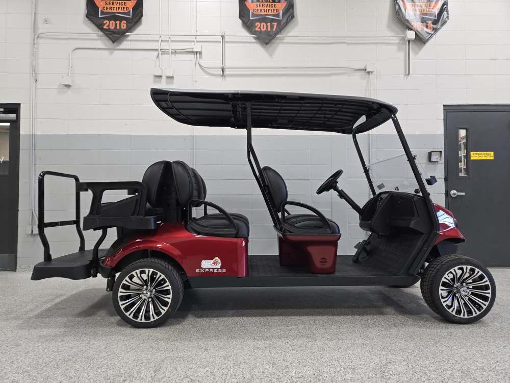 E-Z-GO Express S6 6-Seat Gas Golf Cart Inferno Red, large image number 5