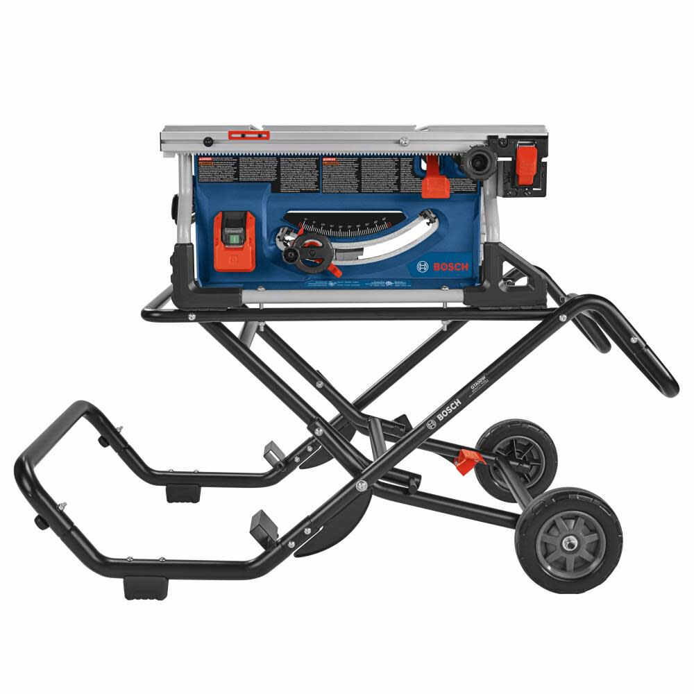 Bosch 10in Jobsite Table Saw with Gravity Rise Wheeled Stand GTS15