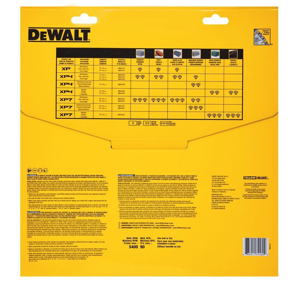 DEWALT XP4 All-Purpose 14 Inch Segmented Rim Diamond Blade for Fast Cuts in General Purpose Concrete, large image number 11
