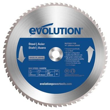 Evolution Power Tools 14 in. 66-Tooth Tungsten Carbide-Tipped Mild Steel Cutting Blade