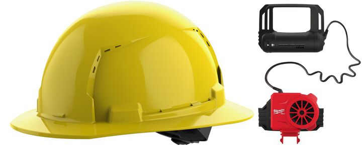 Milwaukee BOLT Full Brim Vented Hard Hat with 4pt Ratcheting Suspension Type 1 Class C & Cooling Fan, swatch