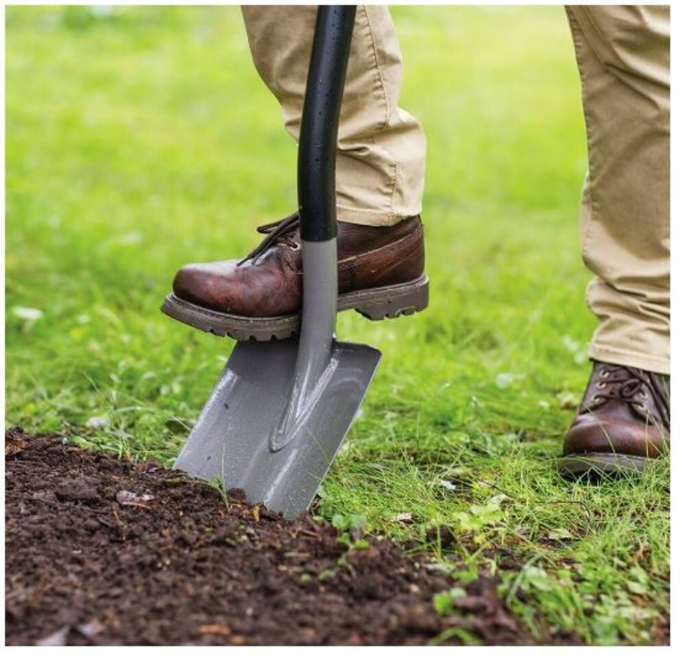 Fiskars 49in Ergo D Handle Round Point Steel Shovel 3314101001 Acme