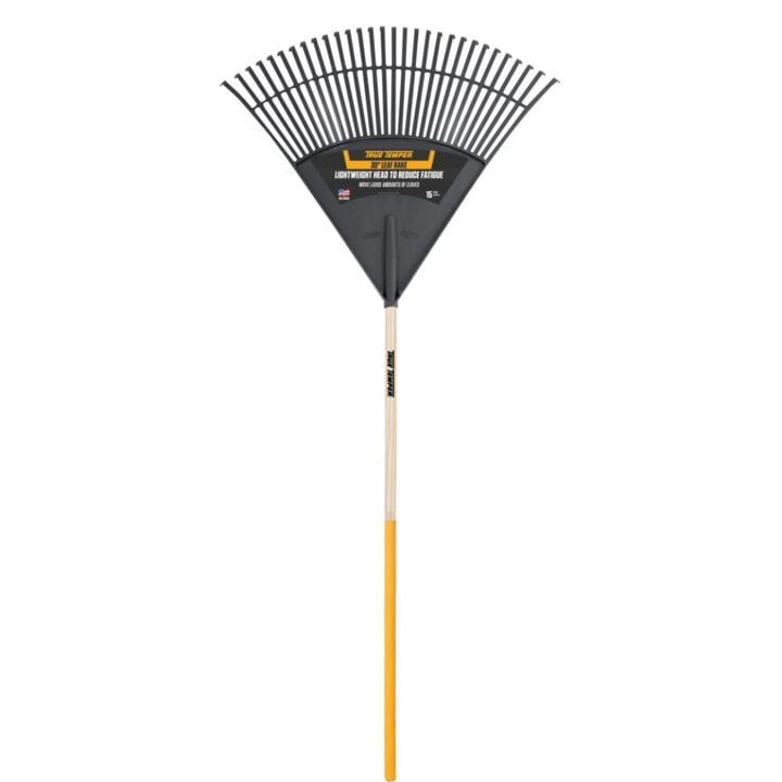 Ames 30 Inch Poly Cushion Grip Leaf Rake with Harwood Handle, large image number 1