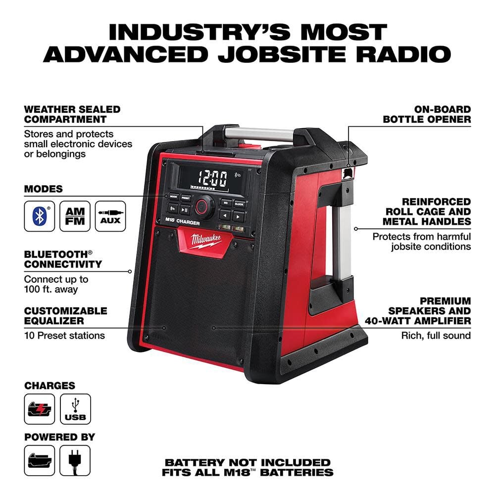 Milwaukee M18 Jobsite Bluetooth Radio Charger Bare Tool 2792 20 Simolary simolary.com 7