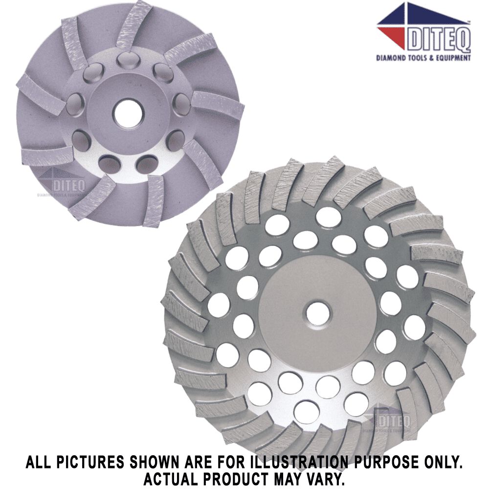 Diteq 7in Turbo Cup Wheel, 12 Segments, 5/8in-11T, large image number 2