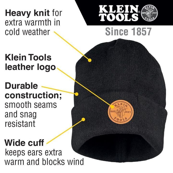 Klein Tools Heavy Knit Hat Black, large image number 1