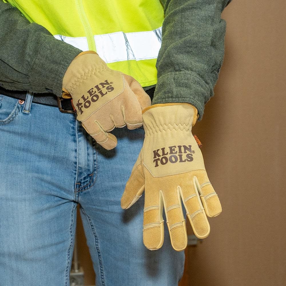 Klein Tools Leather All Purpose Gloves, Medium, large image number 9