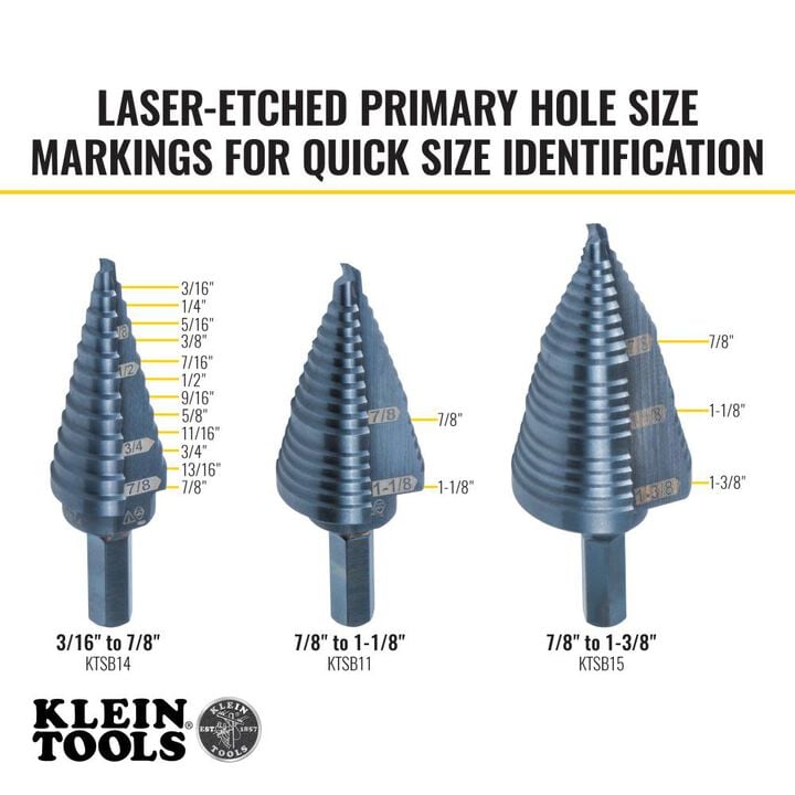 Klein Tools Premium Hex Step Bit Set 3pc, large image number 2