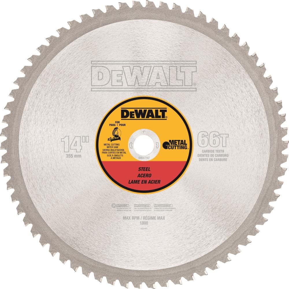 DEWALT 14in 66T Heavy Gauge Ferrous Metal Cutting Saw Blade 1in Arbor, large image number 1
