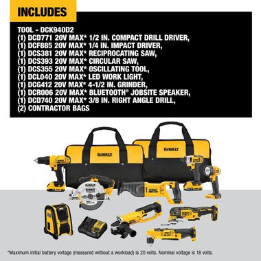 DEWALT 20V Max 9 Tool Combo Kit with Soft Case, large image number 8