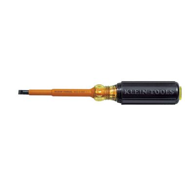 Klein Tools Insulated 1/4 In. Cabinet Tip Screwdriver with 4 In. Shank, large image number 0