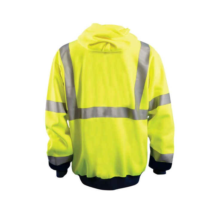 Occunomix Hi-Vis Yellow 9oz Full Zip Hoodie Sweatshirt 3X, large image number 1