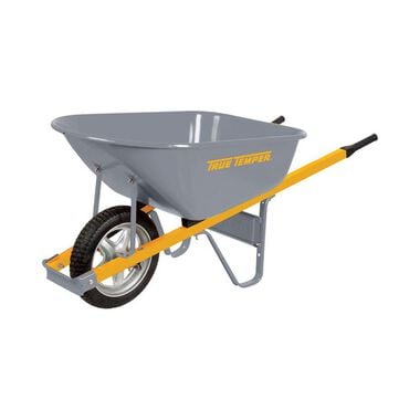 True Temper 6 cu. ft. Steel Wheelbarrow with Single Flat Tire