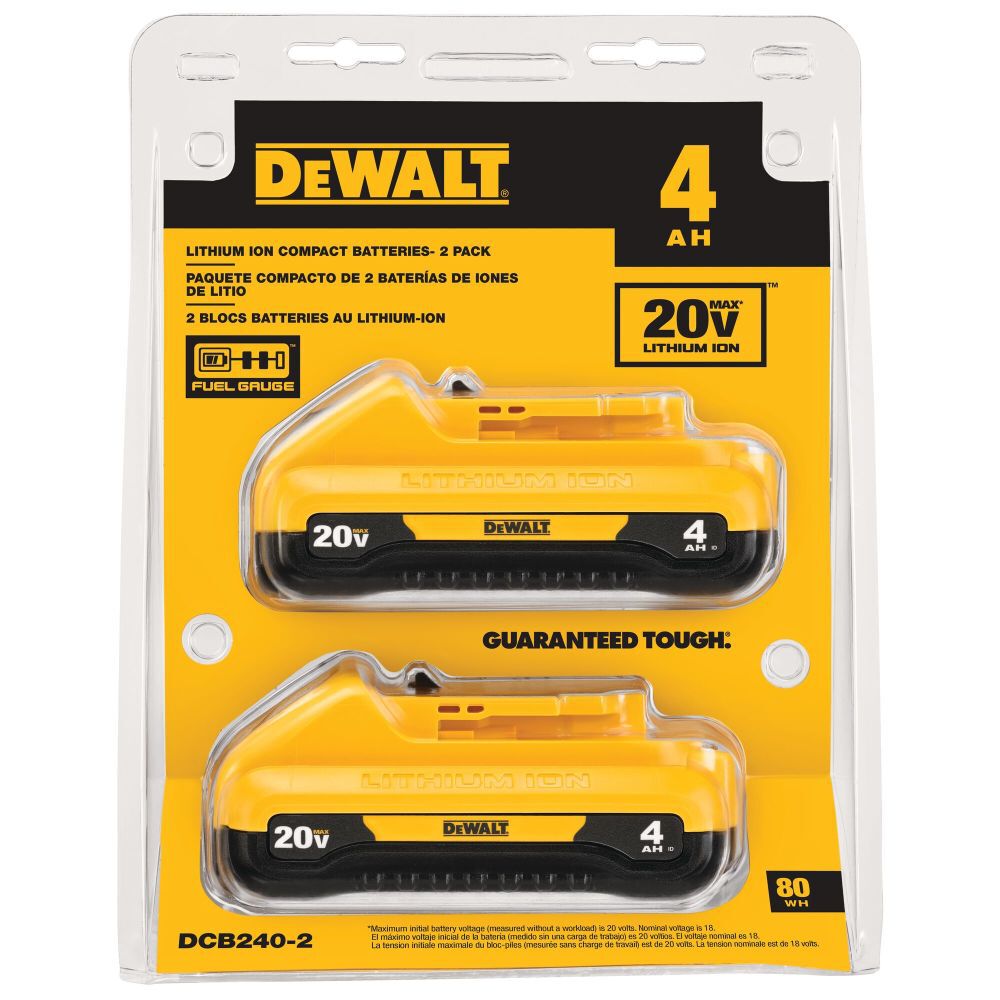 DEWALT 20V MAX 20V 4Ah Lithium Ion Power Tool Battery Pack with Fuel Indicator (2 Pack), large image number 9