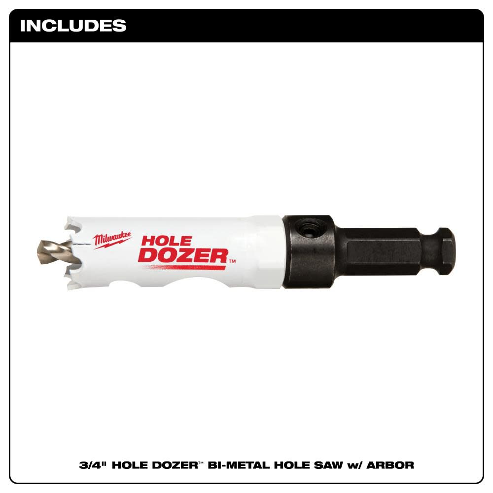 Milwaukee 3/4 Inch HOLE DOZER Bi-Metal Hole Saw with Arbor Bundle, 10 Pieces, large image number 2