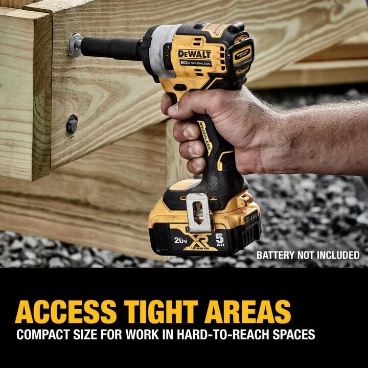 DEWALT 20V MAX 1/2" Impact Wrench with Hog Ring (Bare Tool) and Protective Boot, large image number 7