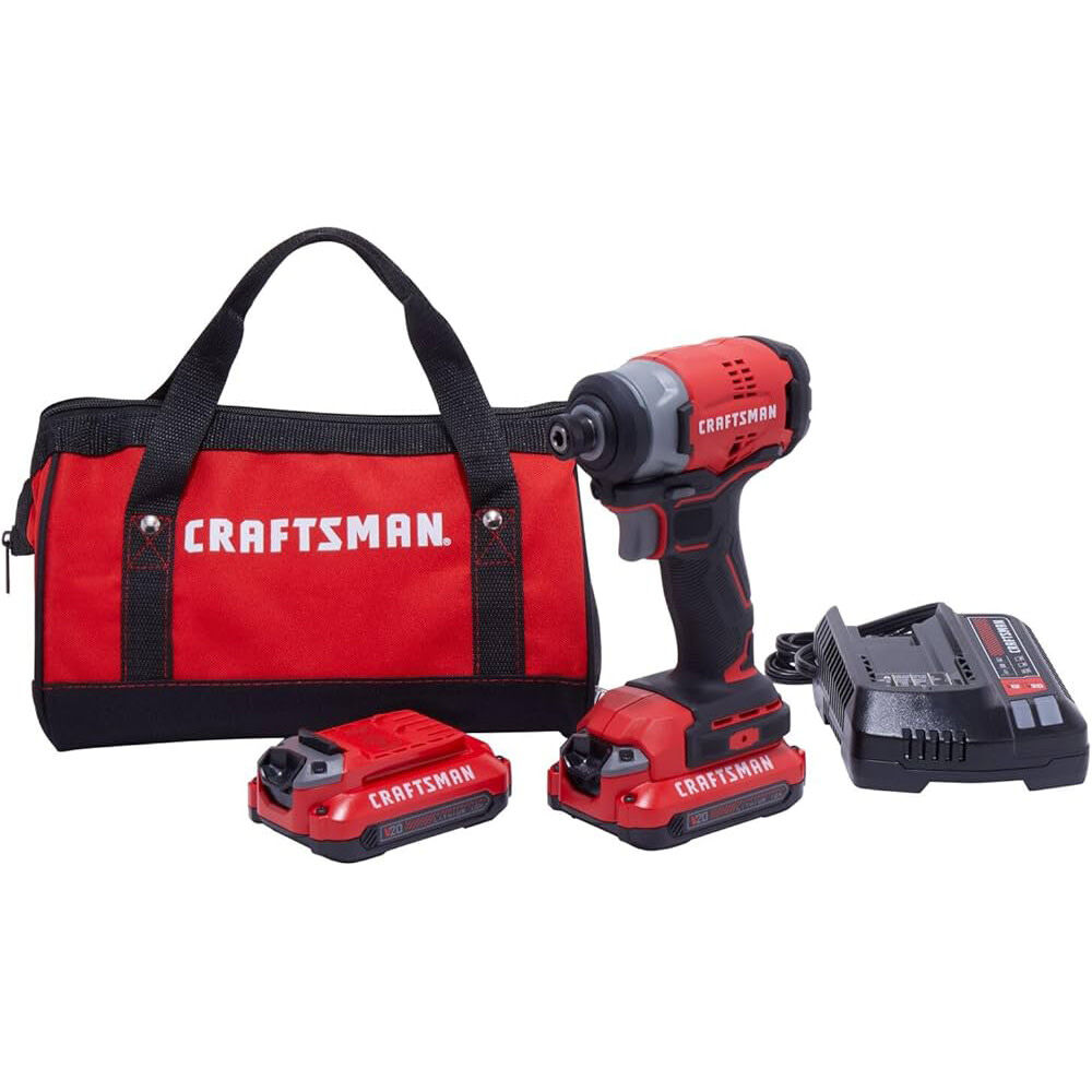CRAFTSMAN V20* Cordless Brushless 1/4 Inch Impact Driver 2 Battery Kit, large image number 1