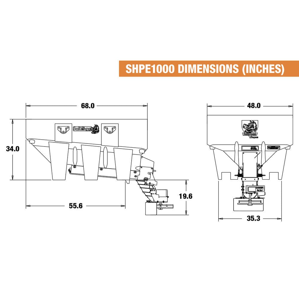 Buyers Products Company SaltDogg 1.0 Cubic Yard Electric Black Poly Hopper Spreader, large image number 7