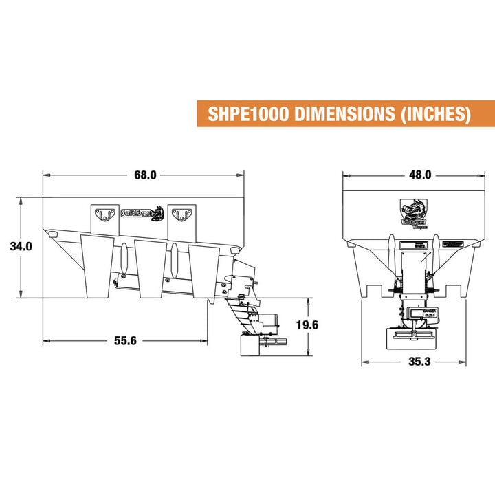 Buyers Products Company SaltDogg 1.0 Cubic Yard Electric Black Poly Hopper Spreader, large image number 6