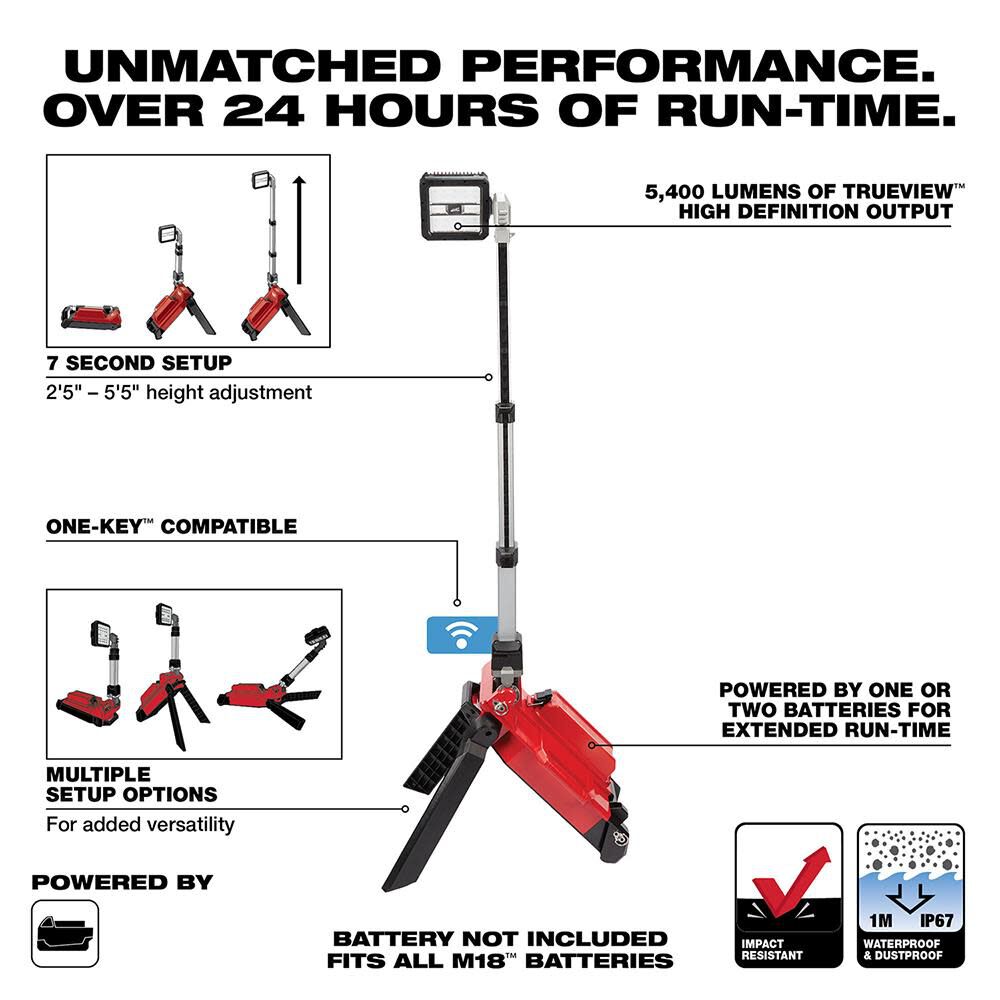 Milwaukee M18 Rocket Dual Pack Tower Light Bare Tool With One Key 2120 20 Simolary simolary.com 6