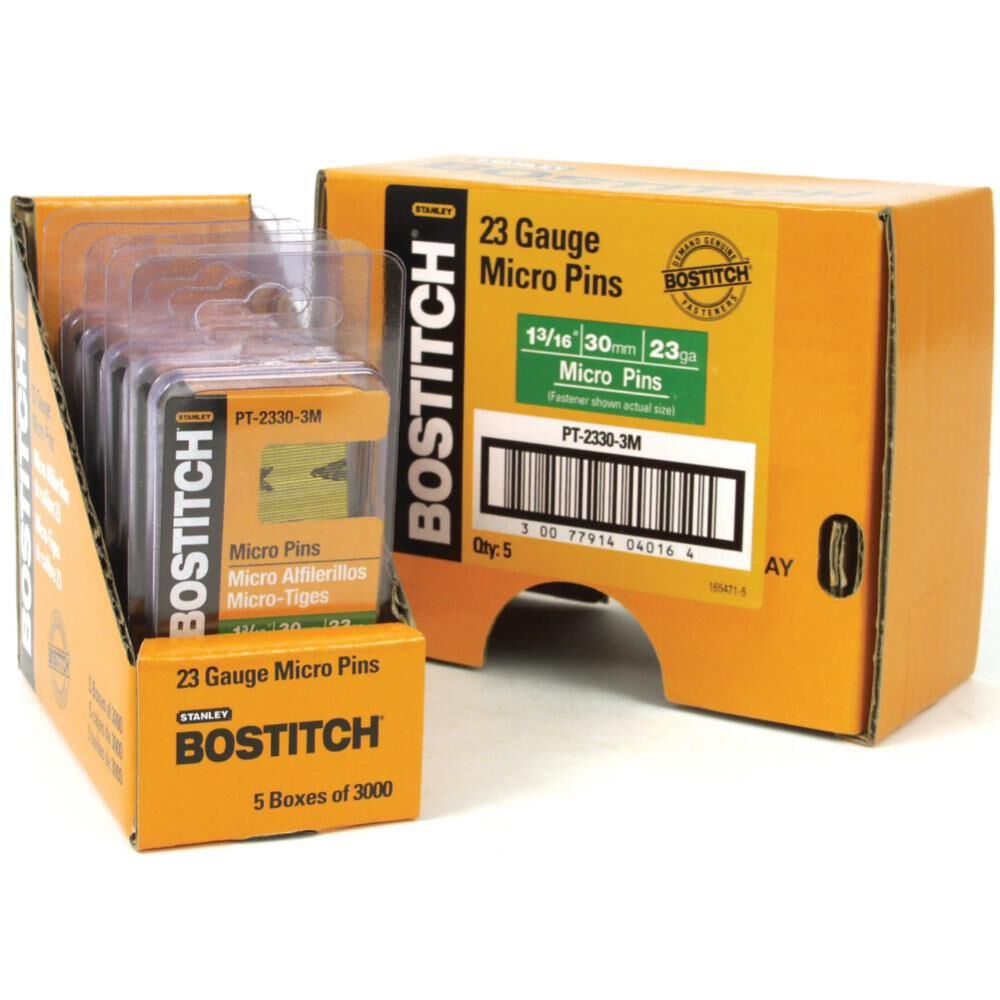 Bostitch 3000Qty 13/16 In. 23Gauge Pin Nails PT23303M Acme Tools