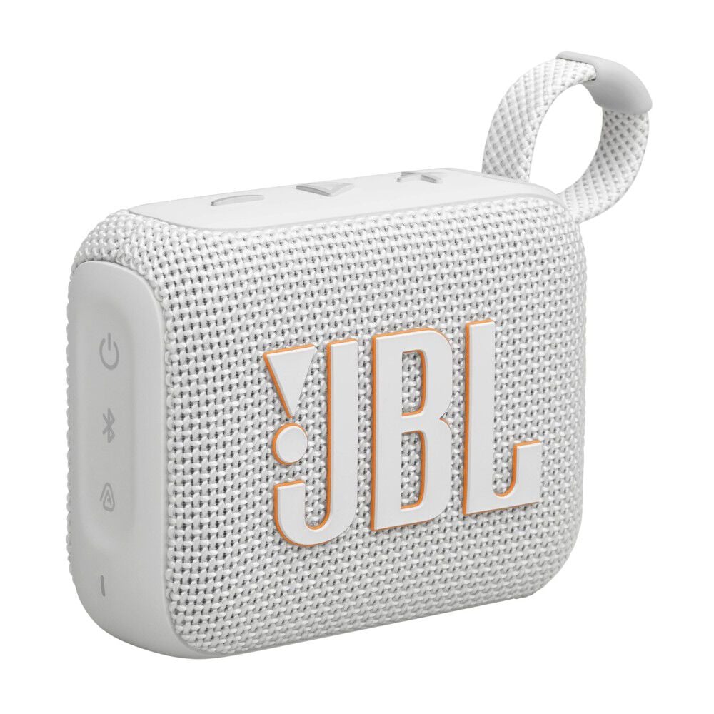 JBL Go 4 Waterproof Bluetooth Speaker, White - JBLGO4WHTAM