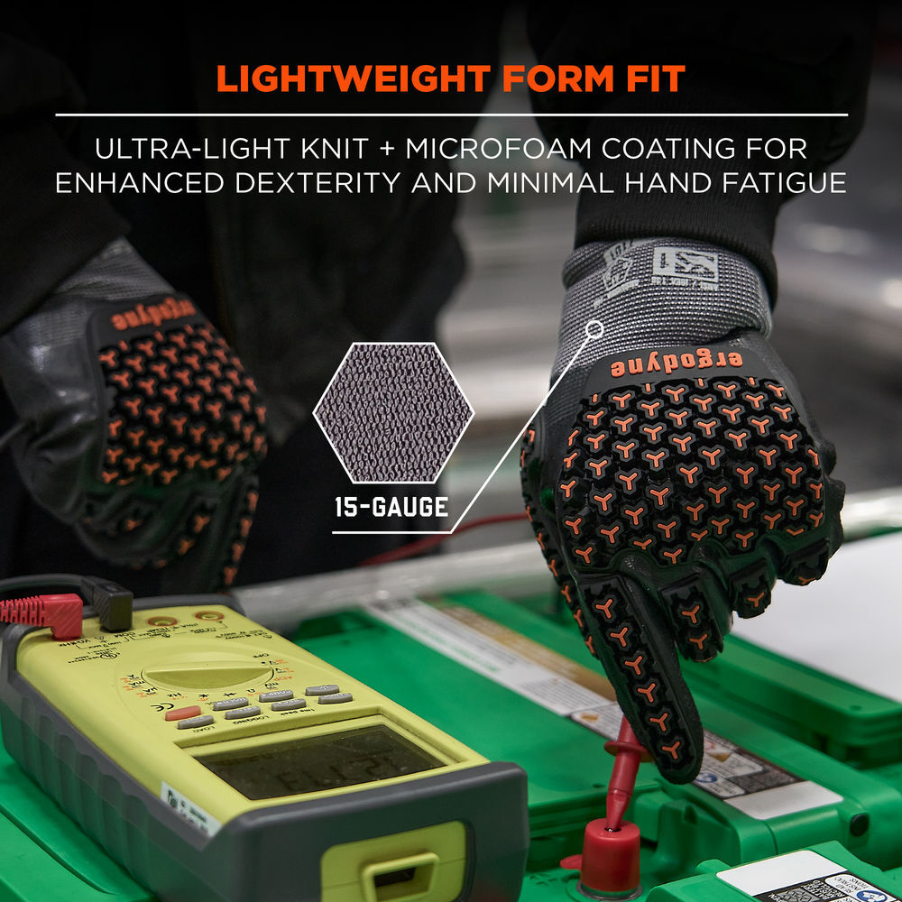 Ergodyne 7101 Full Nitrile Dipped Impact Gloves XL Black, large image number 6