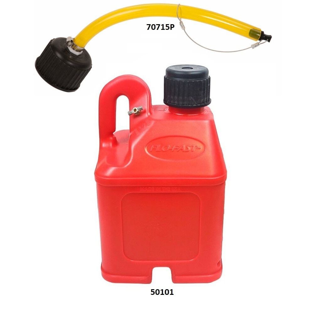 Flo-Fast Yellow Diesel Pour Spout, 5 Gallon Red Utility Container Bundle, large image number 2