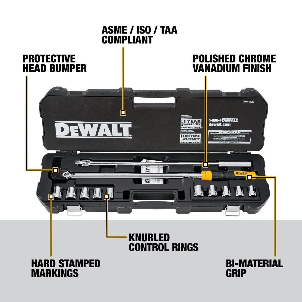 DEWALT Torque Wrench Tool Set and Tire Change Kit 12 Pieces, large image number 4