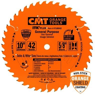 CMT 10In x 42Tooth ITK Plus Saw Blade, large image number 0
