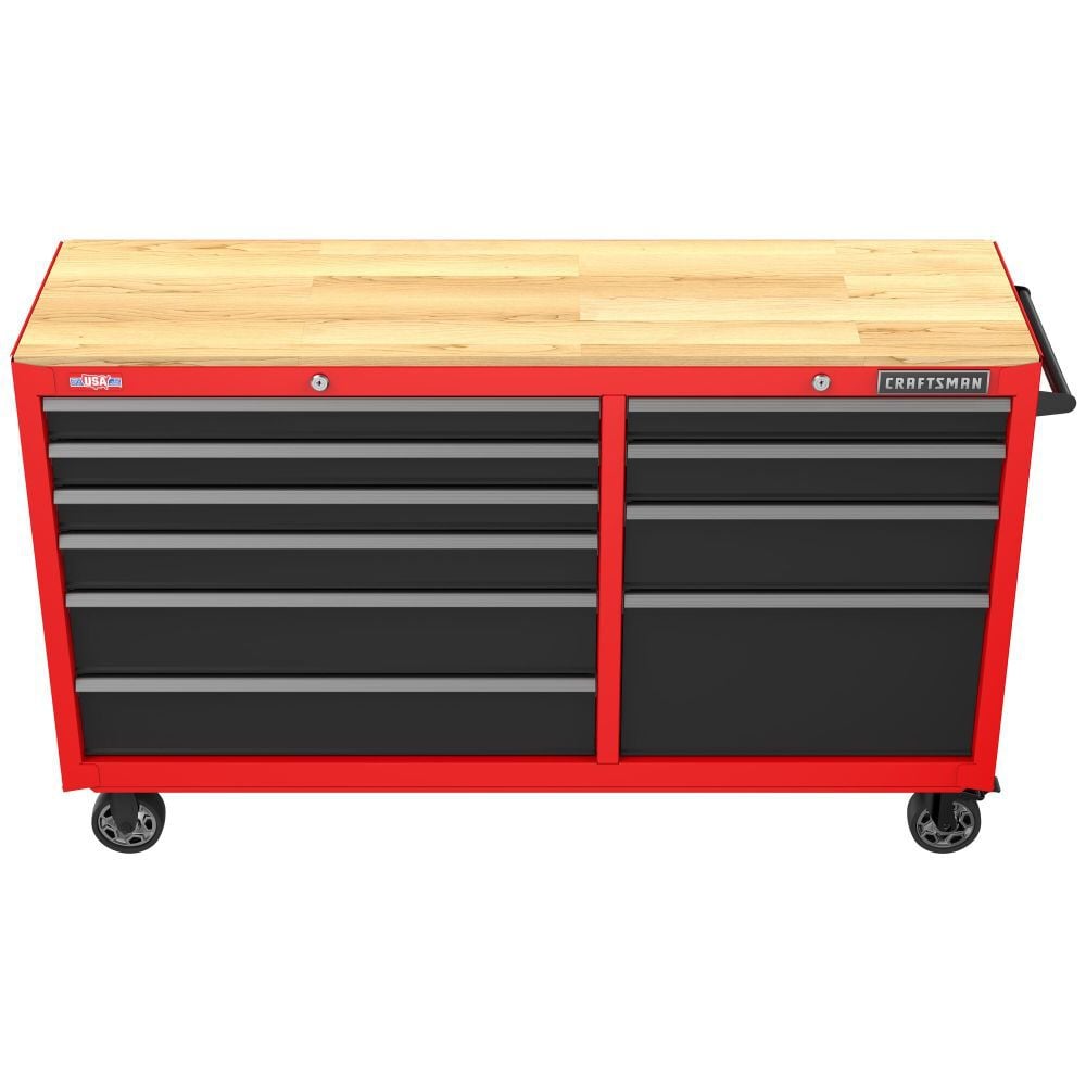 CRAFTSMAN S2000 63 Inch Wide 10-Drawer Steel Rolling Workstation, Red, large image number 7