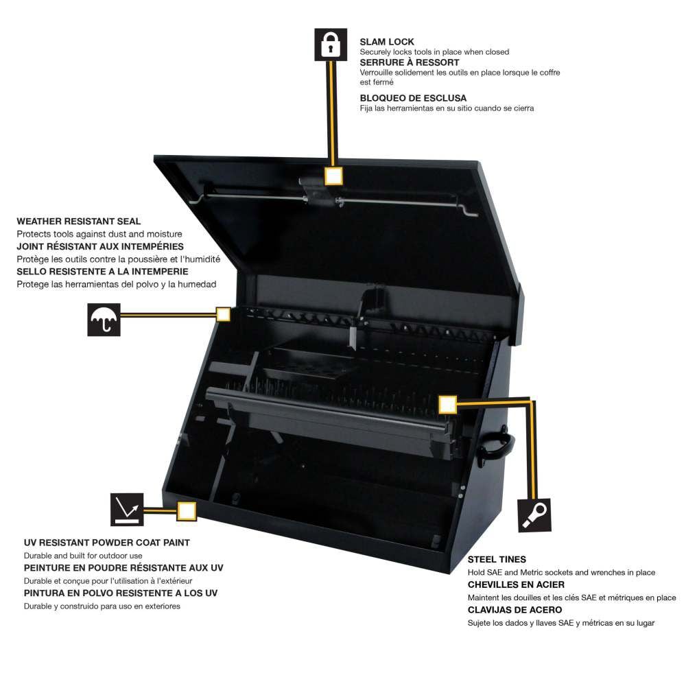 DEWALT 30 Inch x 15 Inch Black Steel Triangle Toolbox - TOOLBOX ONLY, large image number 12