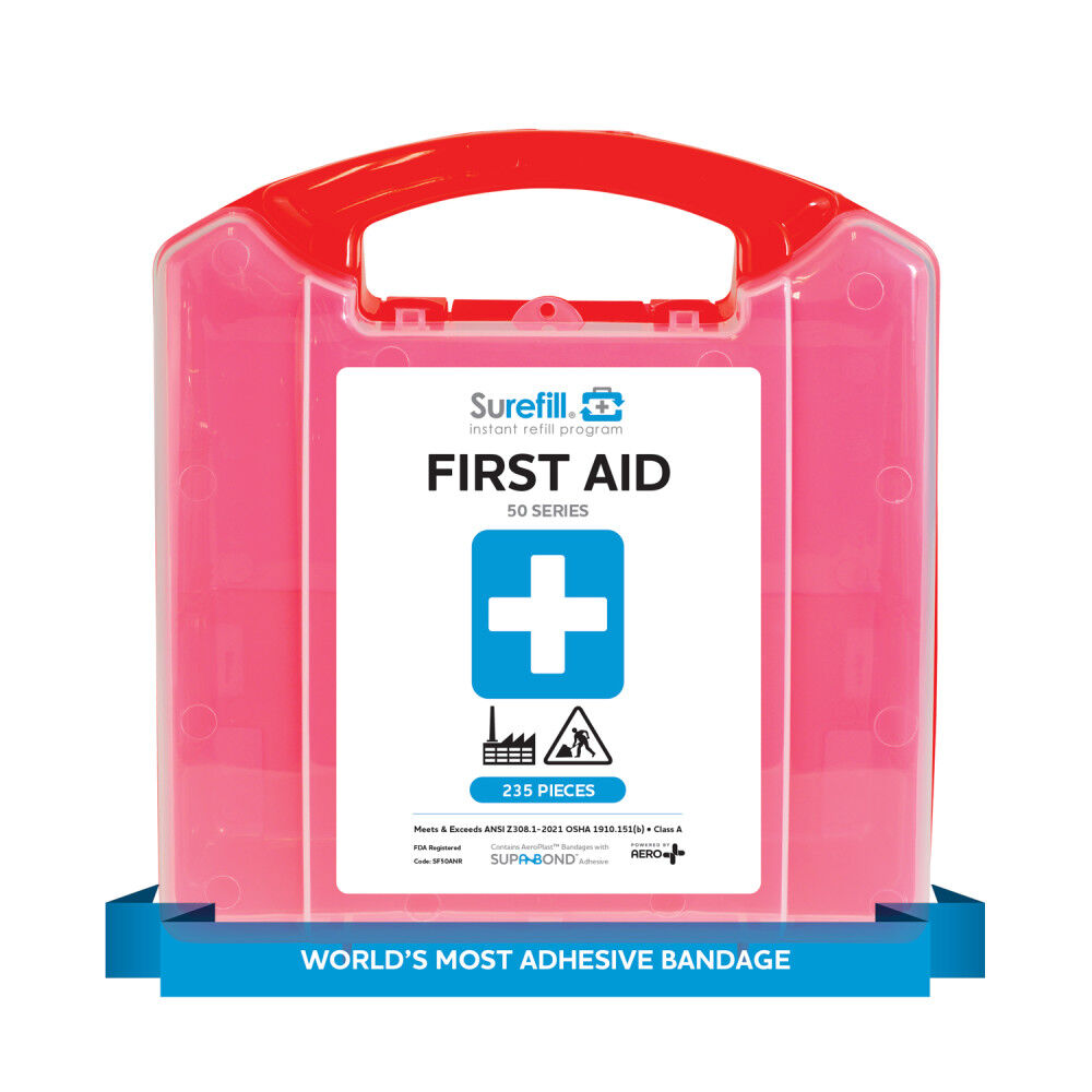 Aero Healthcare SUREFILL 50 ANSI 2021 A+ First Aid Kit - Retail Plastic Case, large image number 1