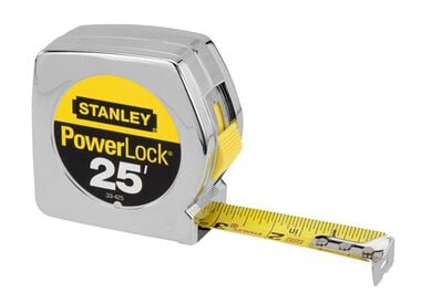 Stanley 25 ft. x 1 In. Chrome Case PowerLock Classic Tape Measure, large image number 0
