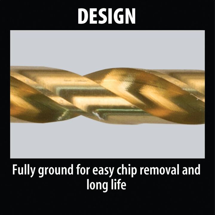 Makita 1/8 Inch Titanium Coated Drill Bit, 1/4 Inch Hex Shank, large image number 1