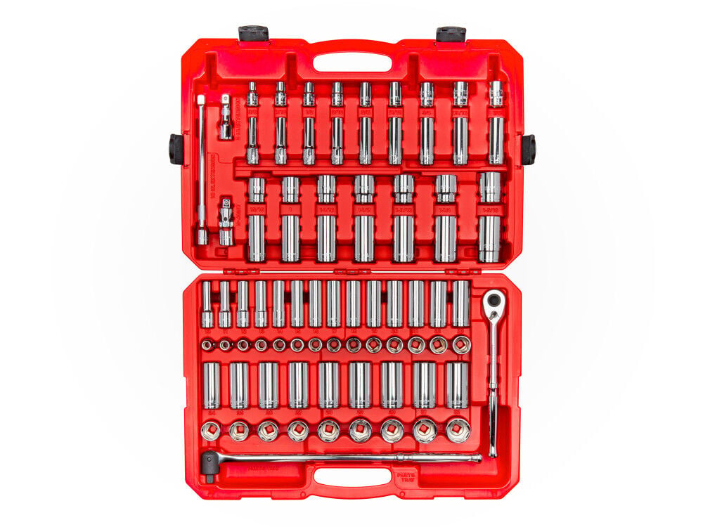 Tekton 1/2 Inch 6 Point Socket and Ratchet Set, 3/8 - 1-5/16 Inch, 10-32 mm, large image number 1