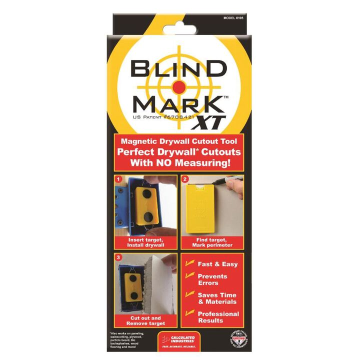 Calculated Industries Blind Mark XT Magnetic Drywall Cutout Tool for Single and Multi-Gang Rectangular Electrical Boxes, large image number 1