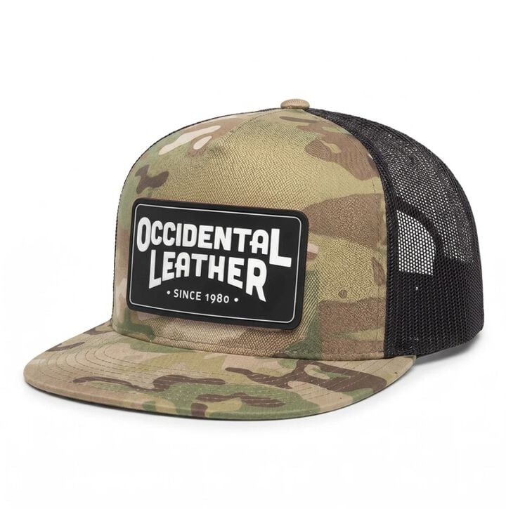 Occidental Leather Oxy Flatbill Trucker Hat Camo with Black Patch OSFM